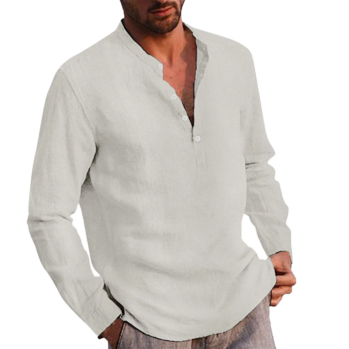 2025 New Spring Autumn Men Waffle Shirt