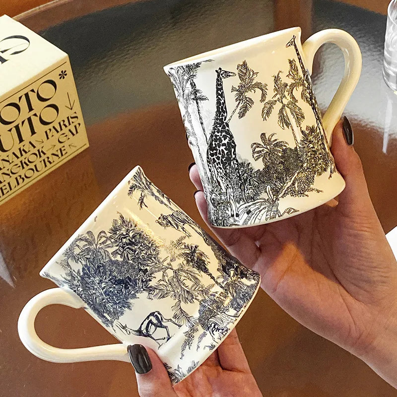retro ceramic water cup