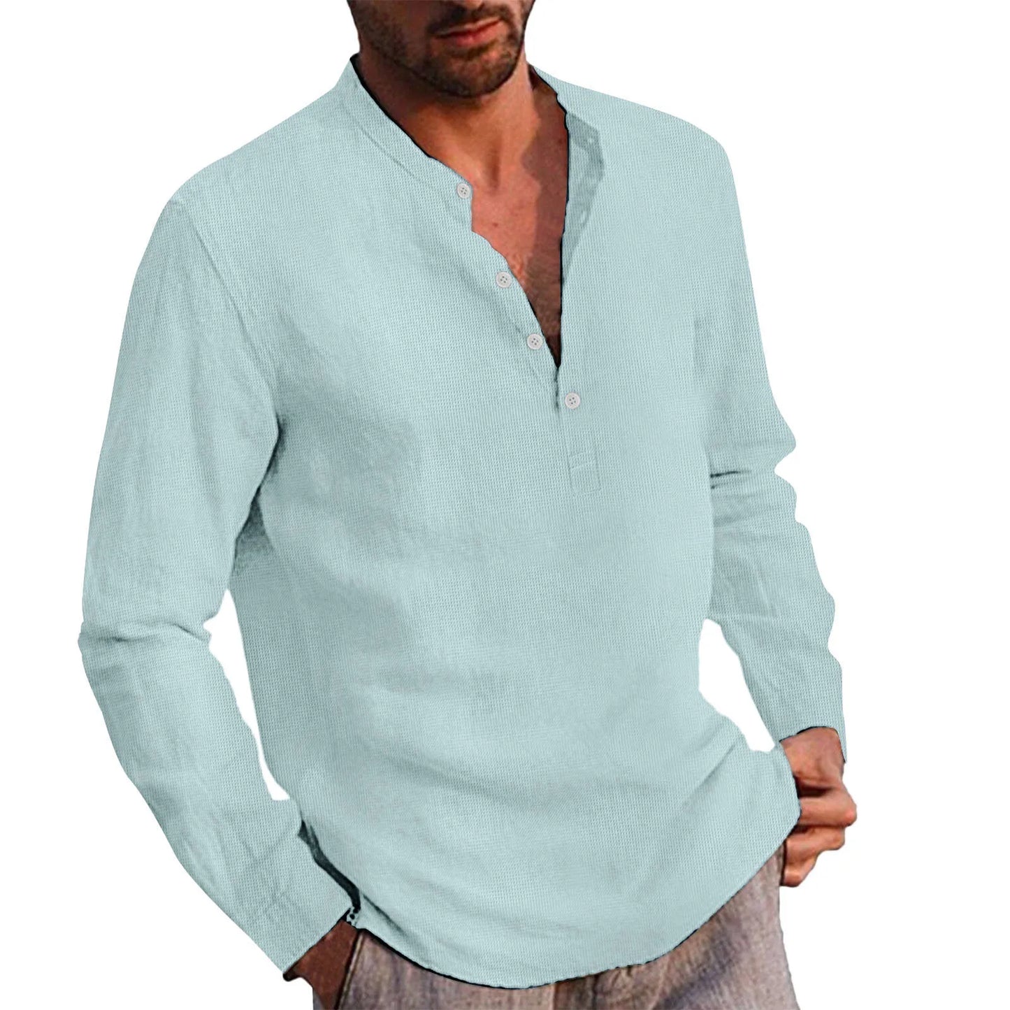 2025 New Spring Autumn Men Waffle Shirt
