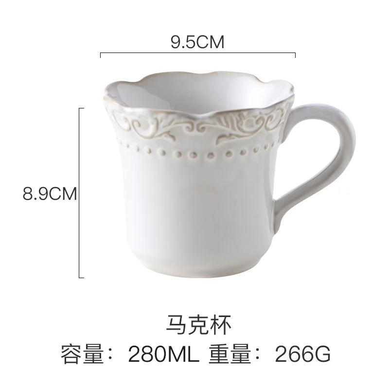 Vintage Embossed Palace Style Ceramic Tableware