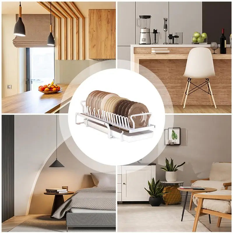 Kitchen Under Sink Bowl Dish Drainer Tableware Cabinets Organizer Sliding Dish Storage Drying Rack Household Accessories