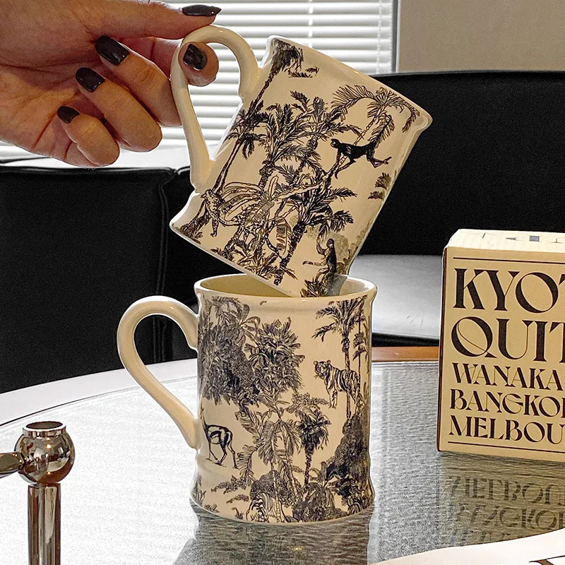 retro ceramic water cup