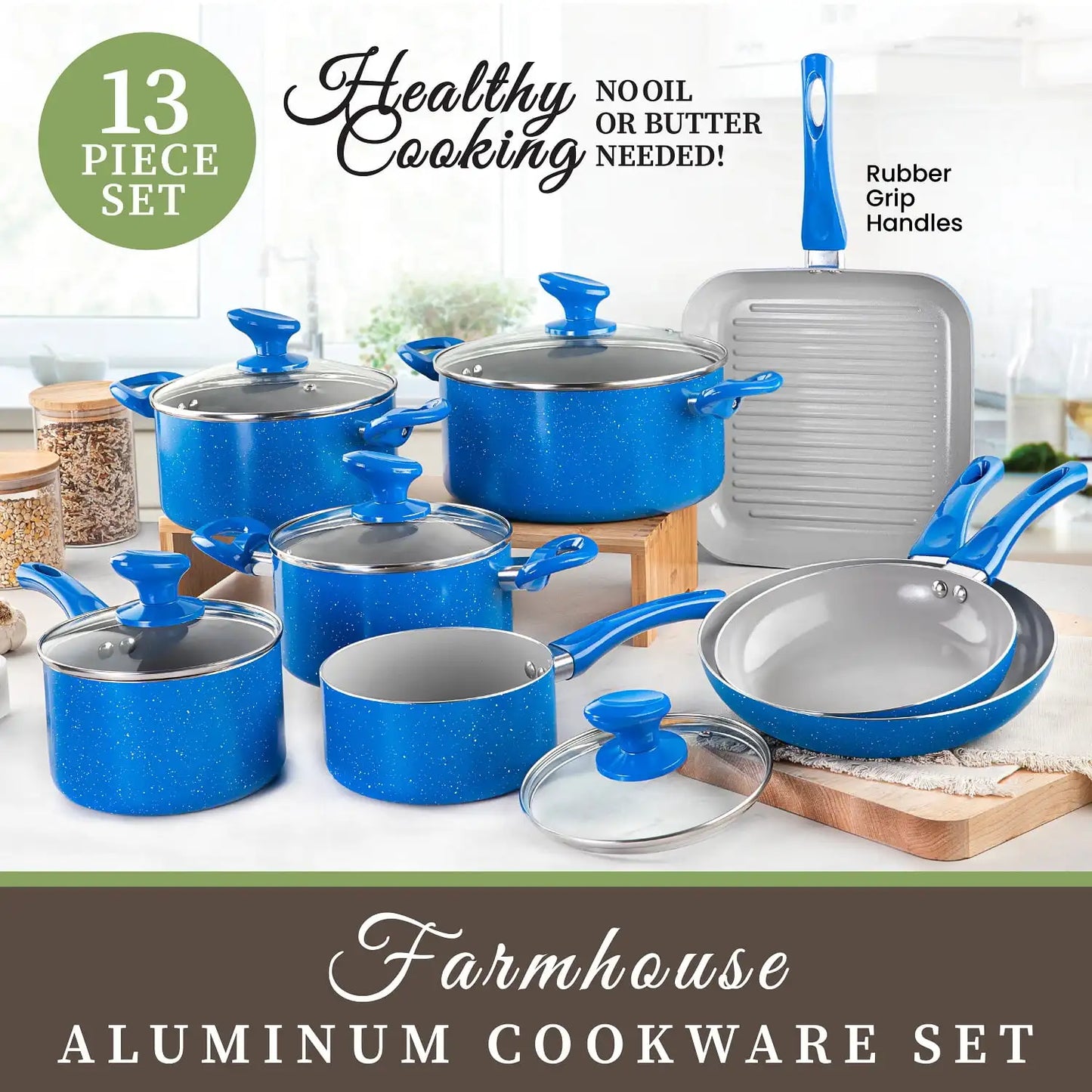 Nonstick Pots and Pans 13 Piece Set Kitchen Cookware