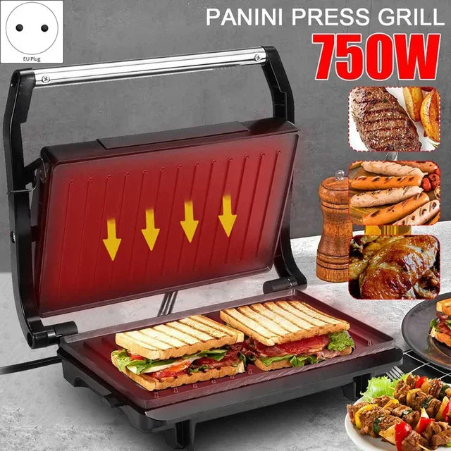 2024 Household Mini Steak Machine Hamburger Fried Egg Sandwich Maker Non Stick Surface Grill Toaster EU Plug