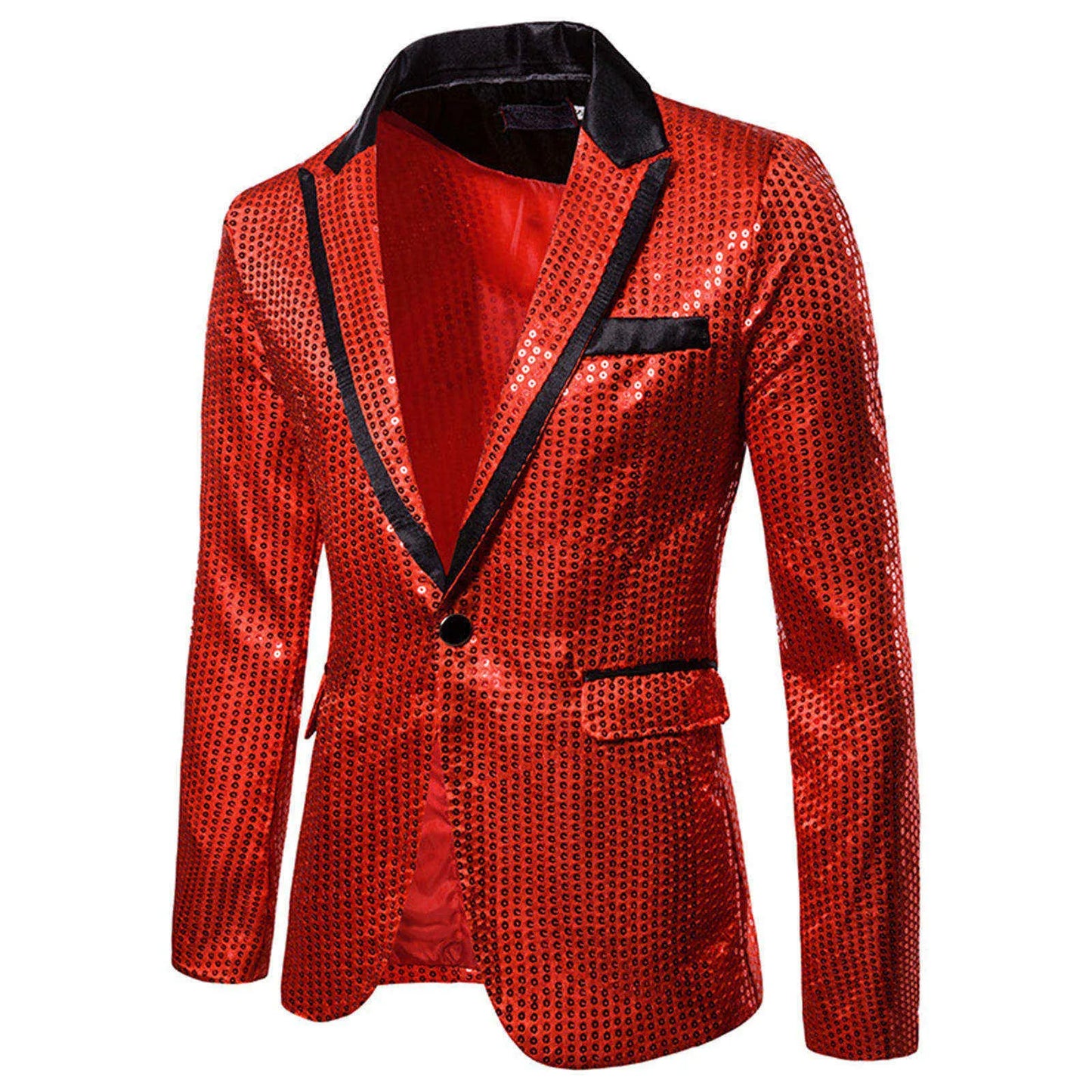 Shiny Shawl Collar Sequins Blazer Jacket for Men