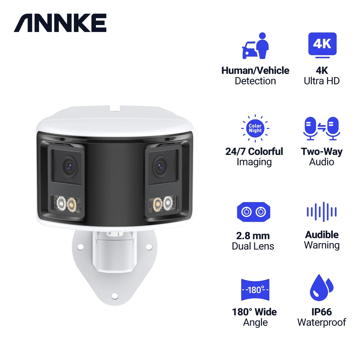 Smart Home 180° Dual Lens Outdoor Video Camera