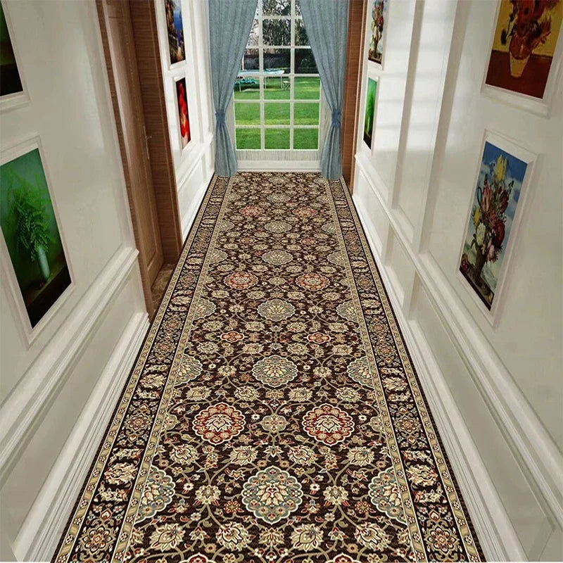 European Luxury Hall Corridor Carpet Non-slip Washable