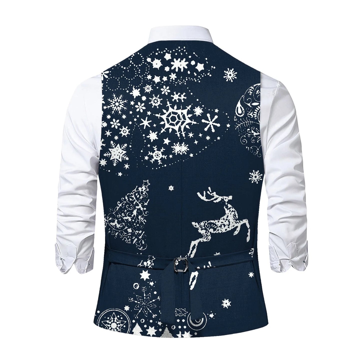 Christmas Theme Printed Men Suit Vest