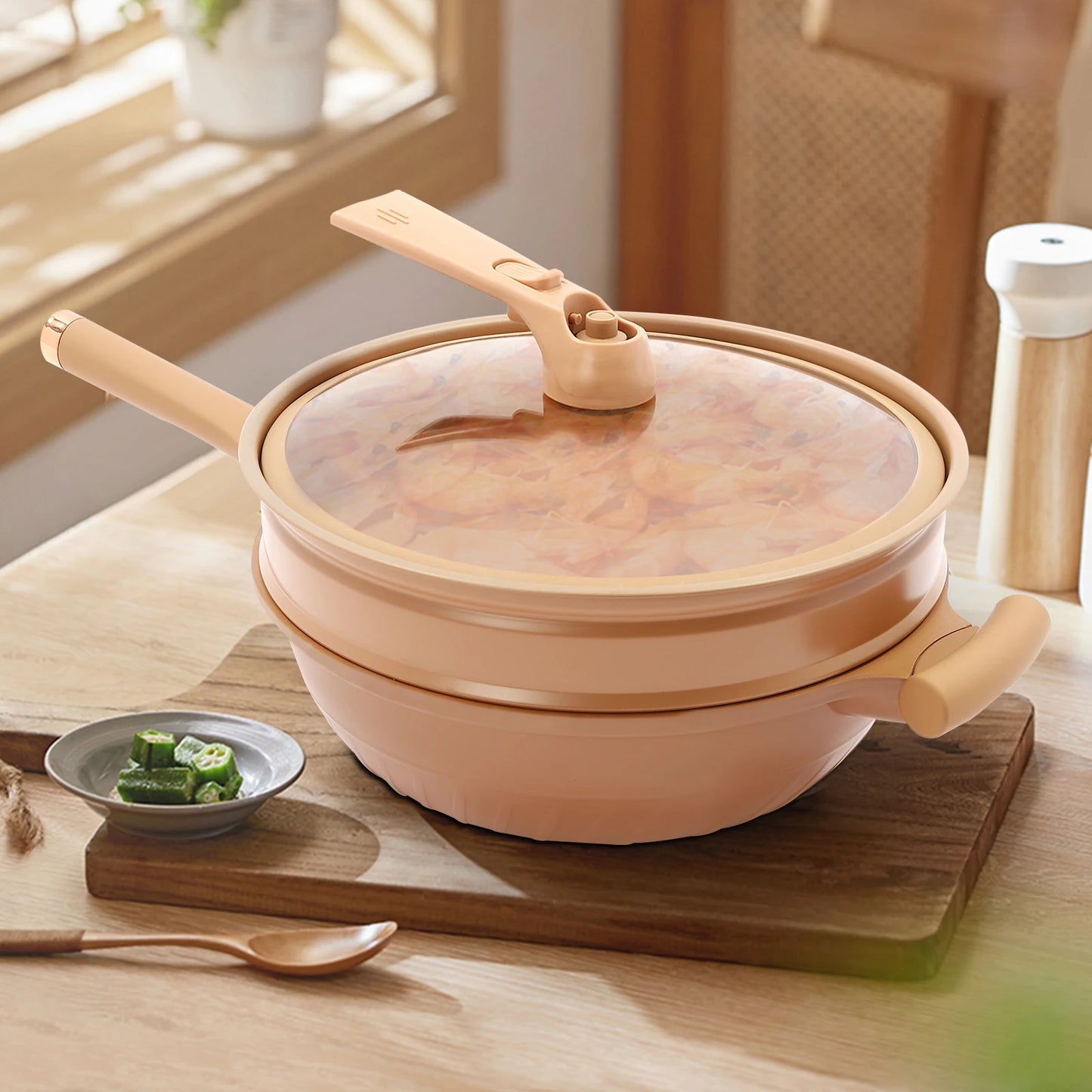 Micro Pressure Cooker with Steamer Basket,