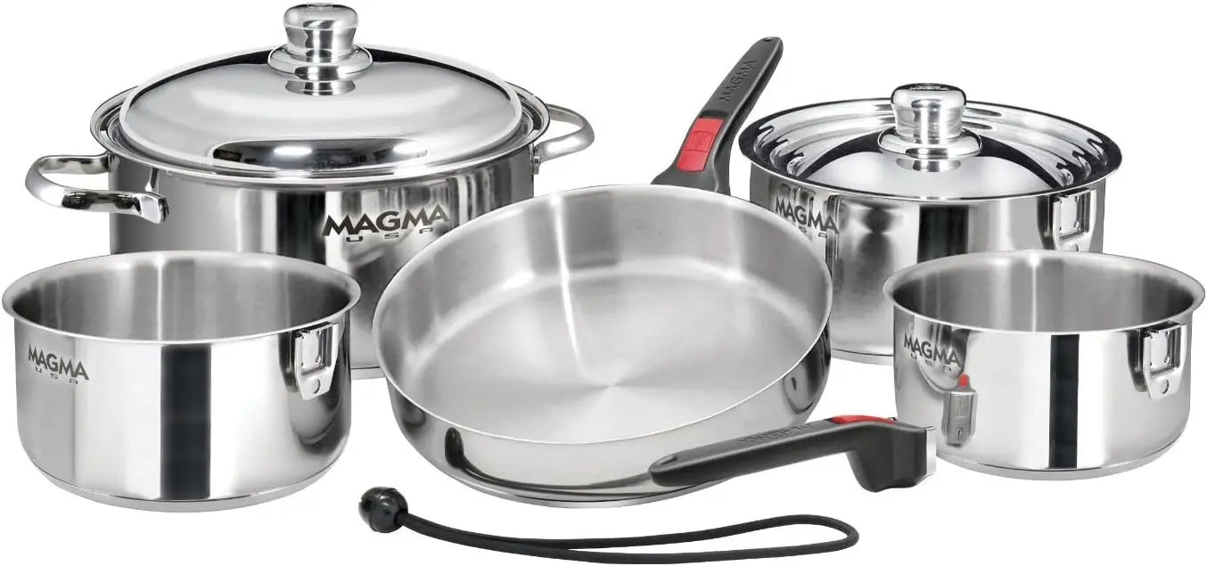 10Piece Gourmet Nesting Stainless Steel Cookware Set