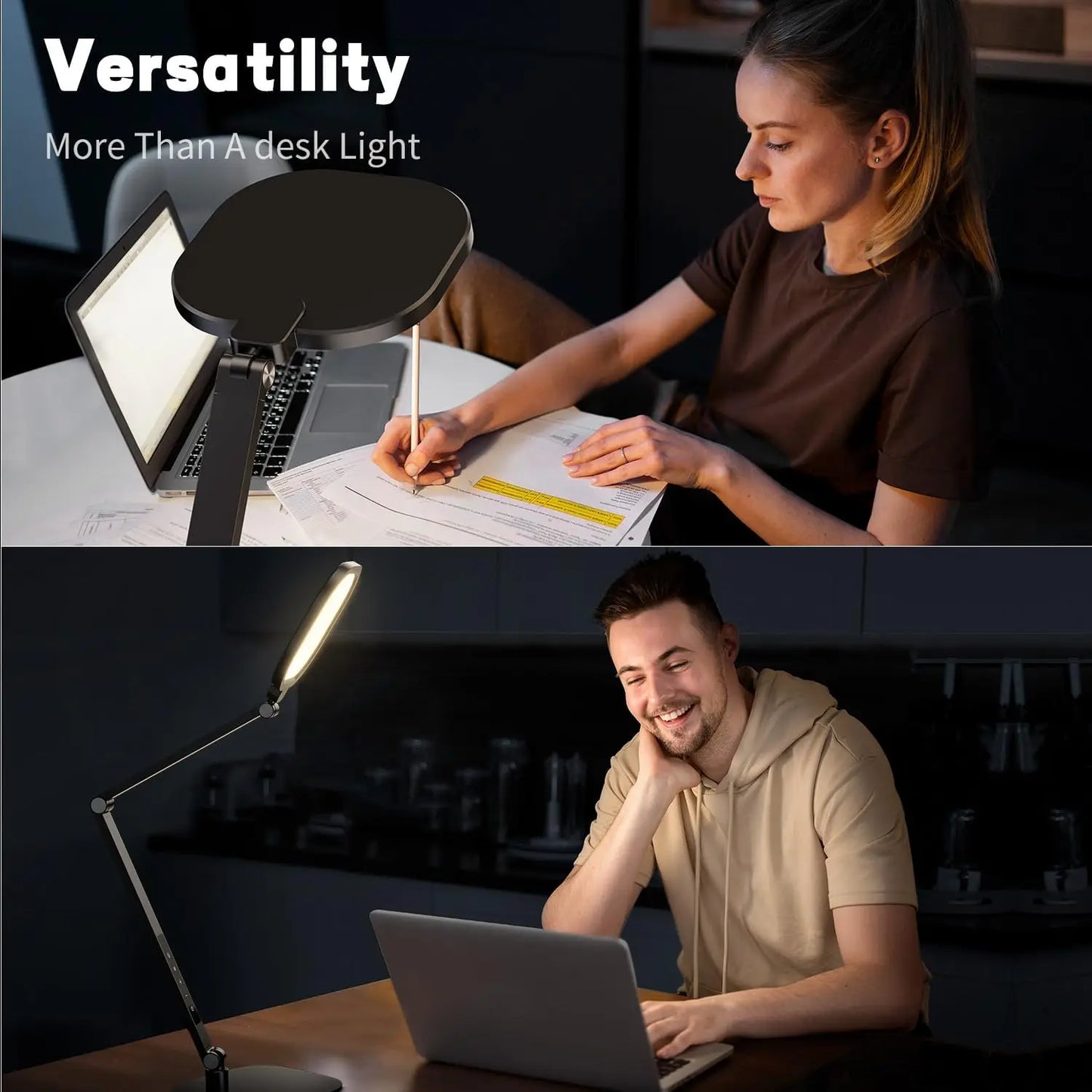 LED Desk Lamp for Home Office Desk Light for Video Calls 3 Color Temperature 10 Brightness Computer Light Dimmable Led Desk L