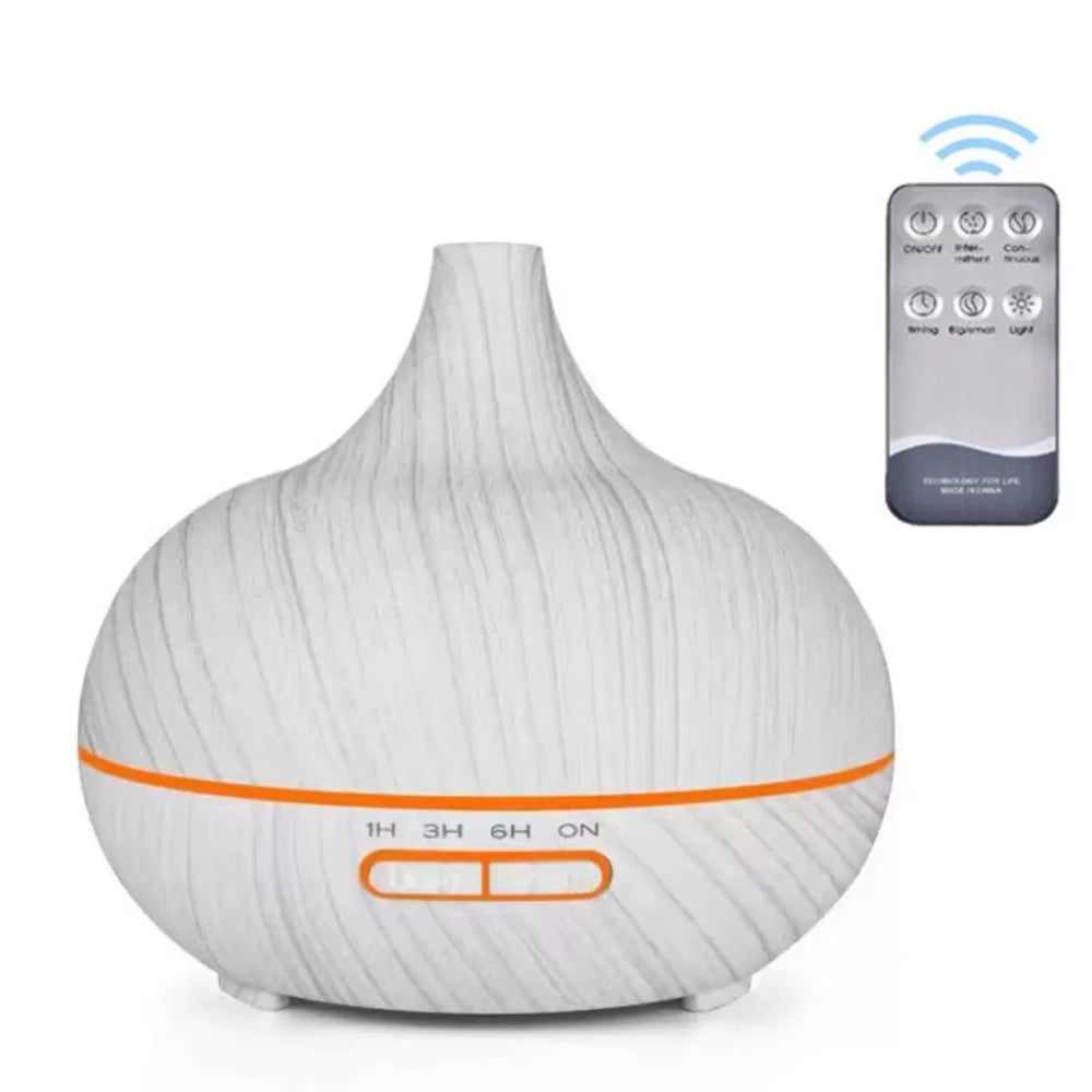 550ml Home Wood Grain Fragrance Machine Essential Oil Sprayer Ultrasonic Remote Control Air Purifier
