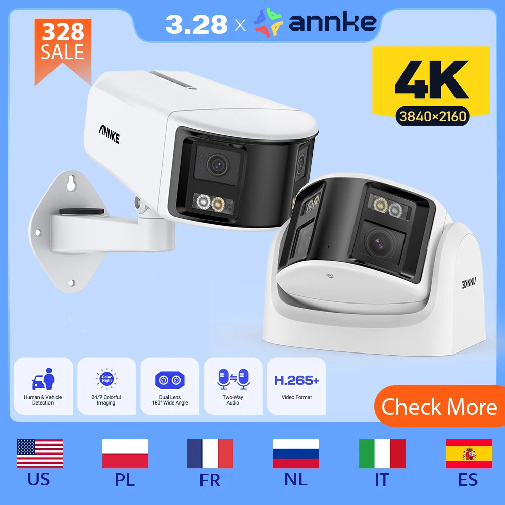 Smart Home 180° Dual Lens Outdoor Video Camera