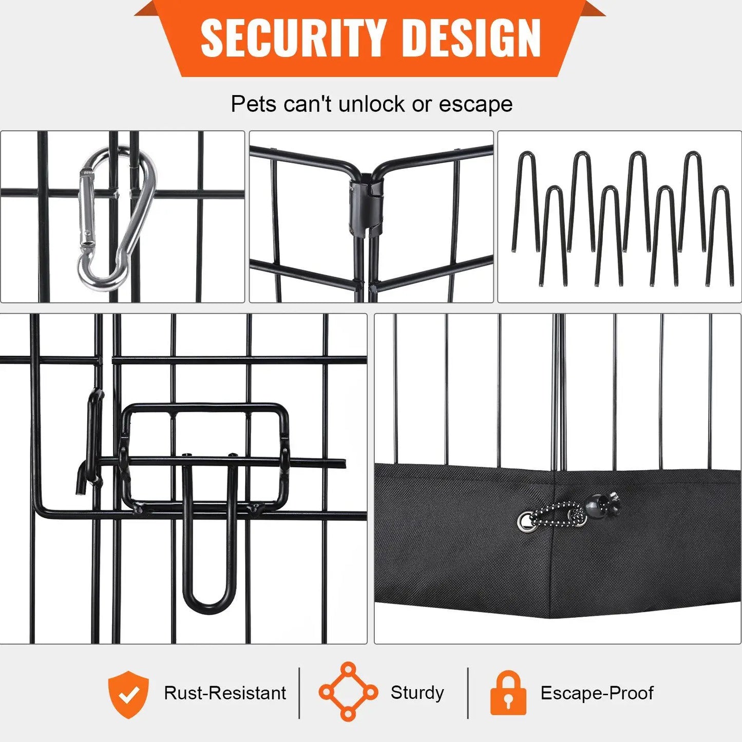 Dog Playpen, 8 Panels Foldable Dog Exercise Pen