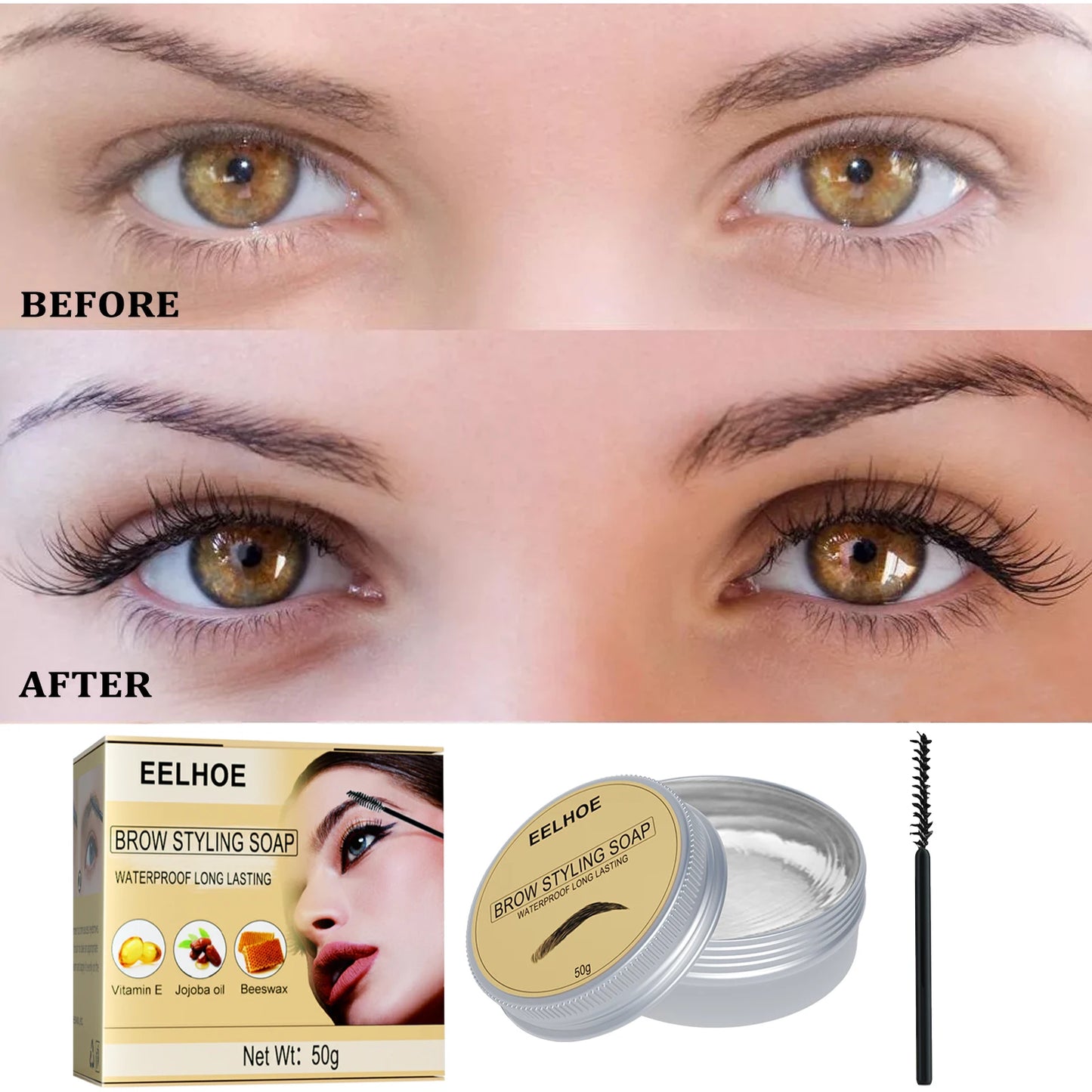 EELHOE Transparent Pomade Eyebrow Styling Soap Gel Wax