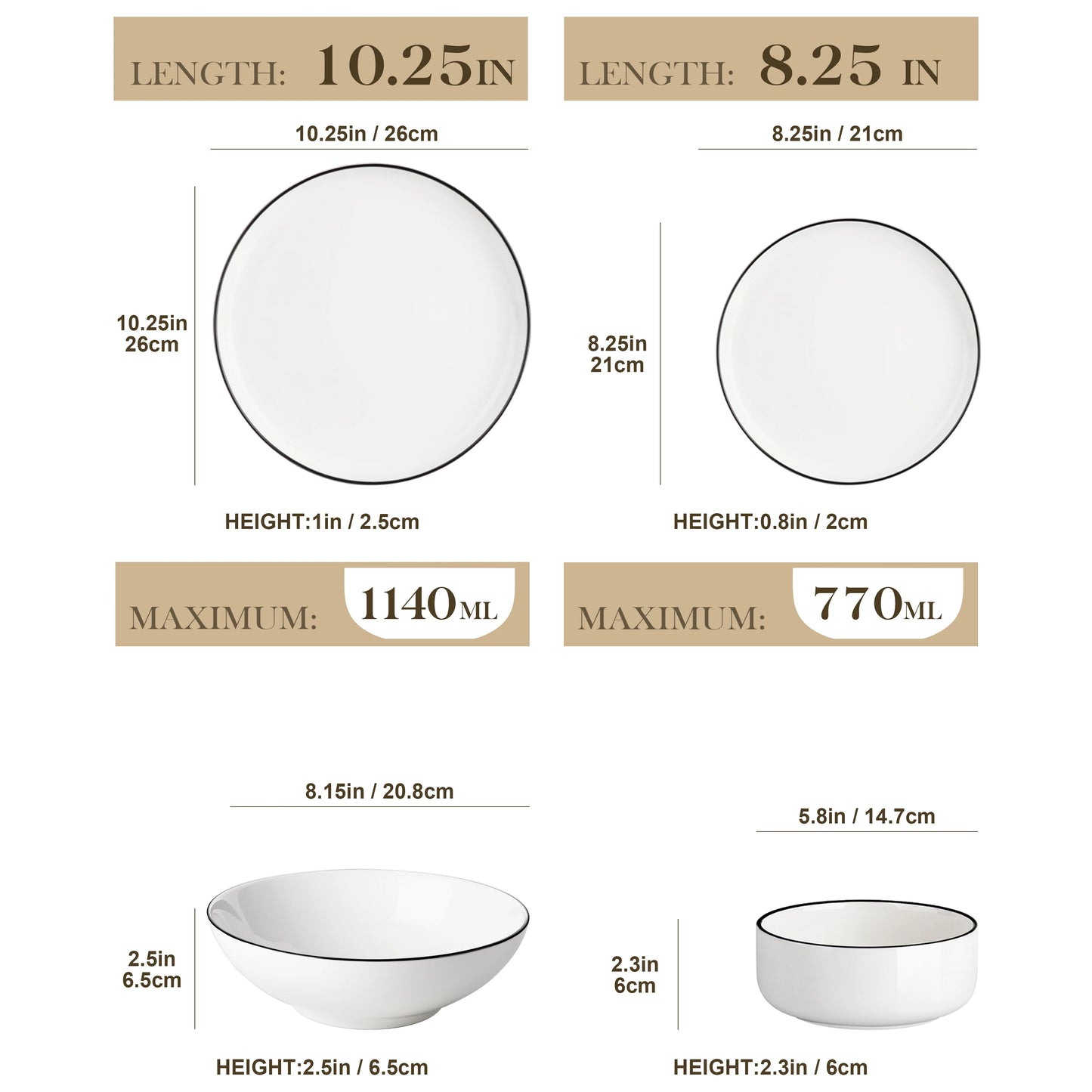 MALACASA 24/48Piece Ceramic Plates