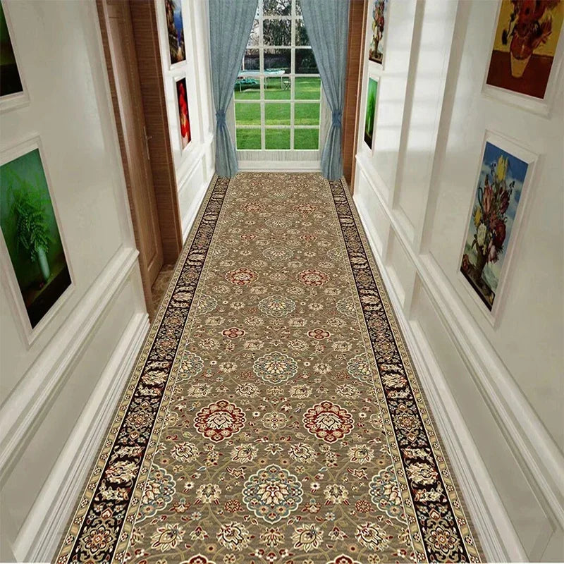 European Luxury Hall Corridor Carpet Non-slip Washable