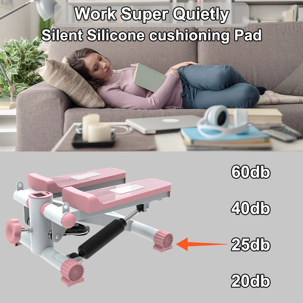Mini stepper with resistance band,