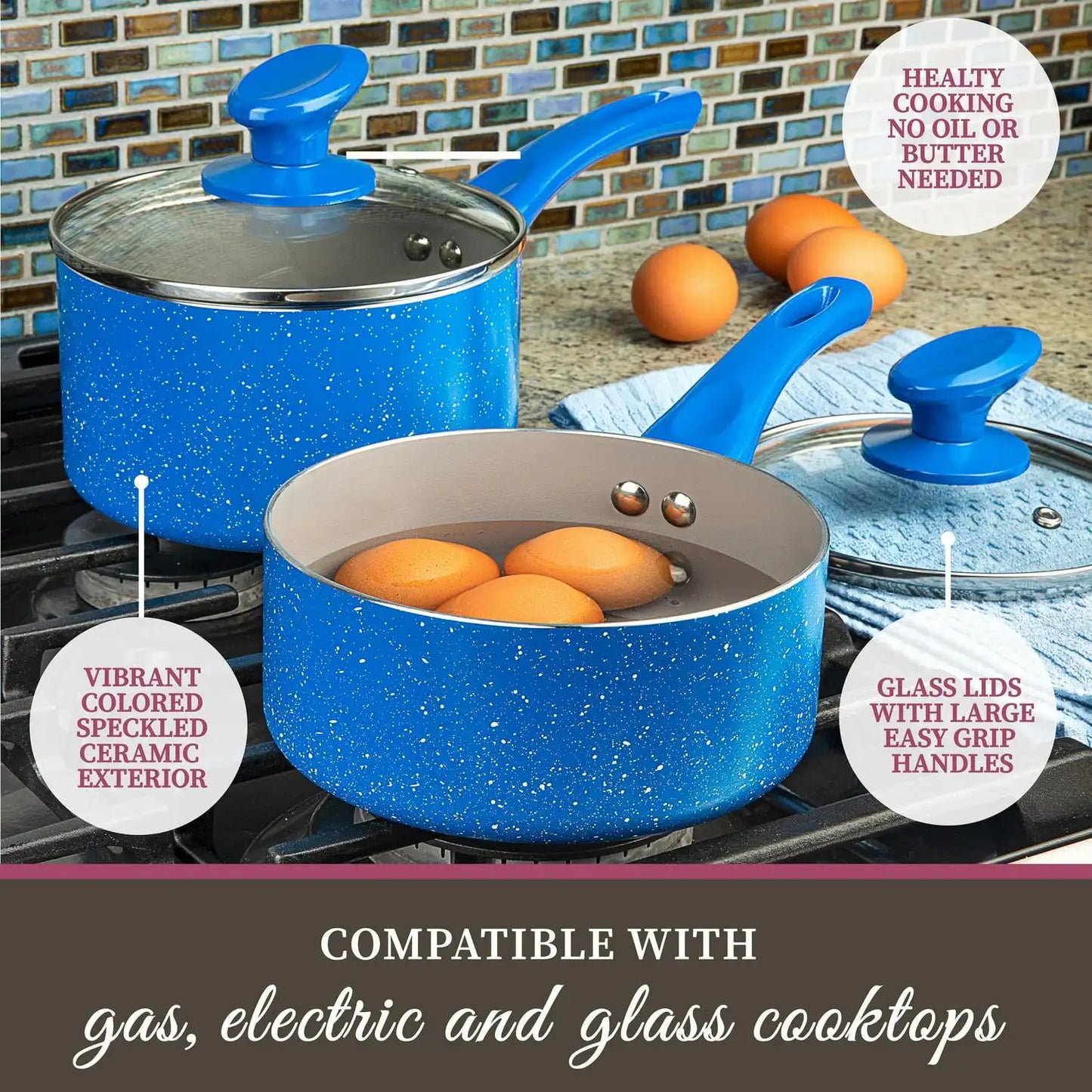 Nonstick Pots and Pans 13 Piece Set Kitchen Cookware