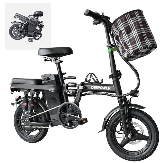 IDOTATA 48V 10Ah Foldable Electric Bike Throttle,400W Motor Electric Bicycle for Adults, Mini Ebike for Urban Commuter Man Woman