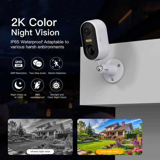 Battery Powered Wireless Camera Outdoor Home Security