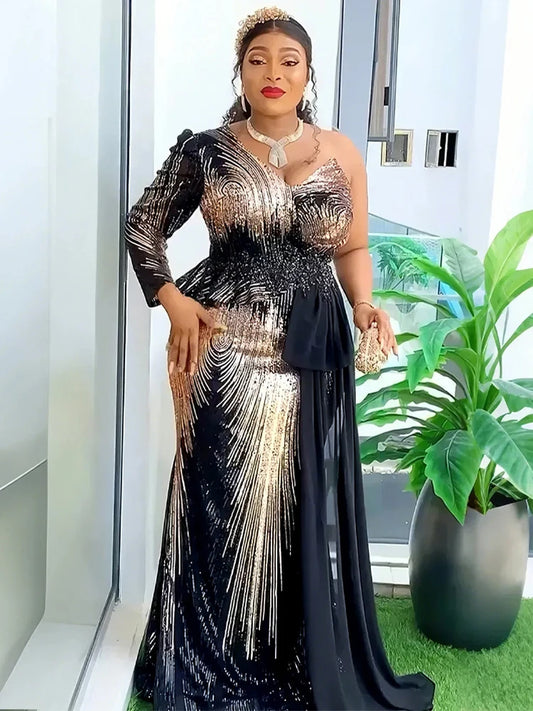 ElegLuxury Party Evening Dresses Sequin Mermaid Gown