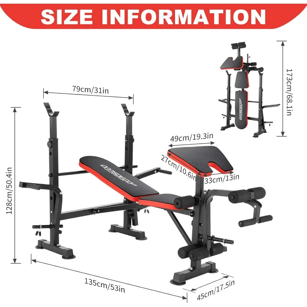 Weight Bench Set with Adjustable Workout Bench