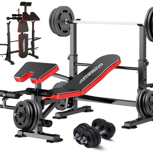 Weight Bench Set with Adjustable Workout Bench