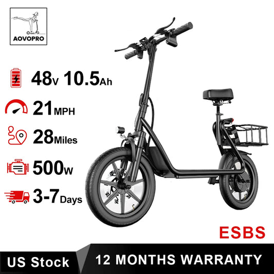 AOVOPRO 500W Electric Bicycle