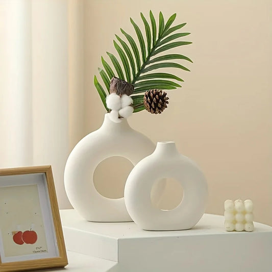 White Ceramic Vases for Modern Home Decor