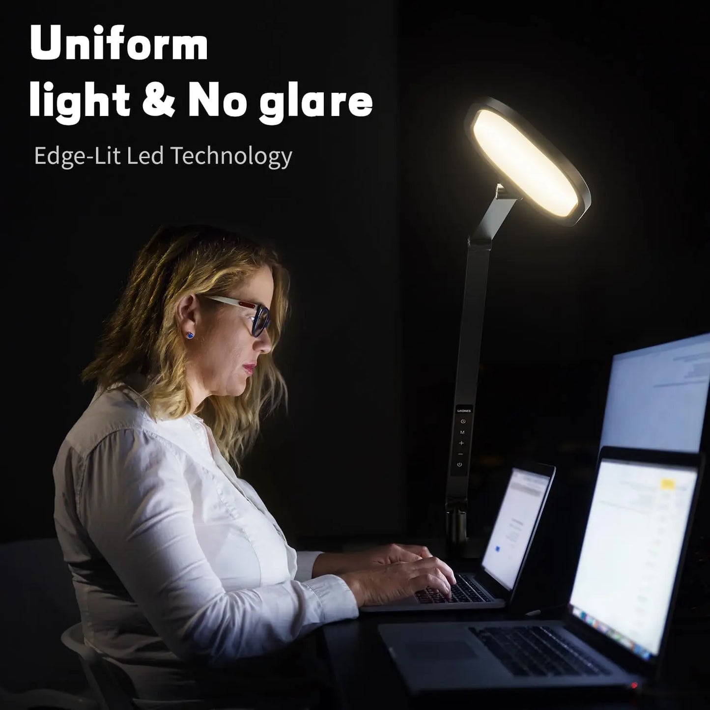 LED Desk Lamp for Home Office  Desk Light for Video Calls  3 Color Temperature 10 Brightness Computer Light  Dimmable Led Desk L