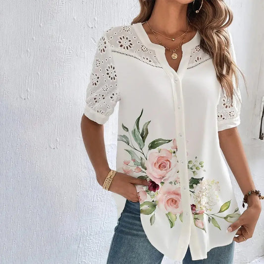 Temperament Casual Lace Woman Shirt