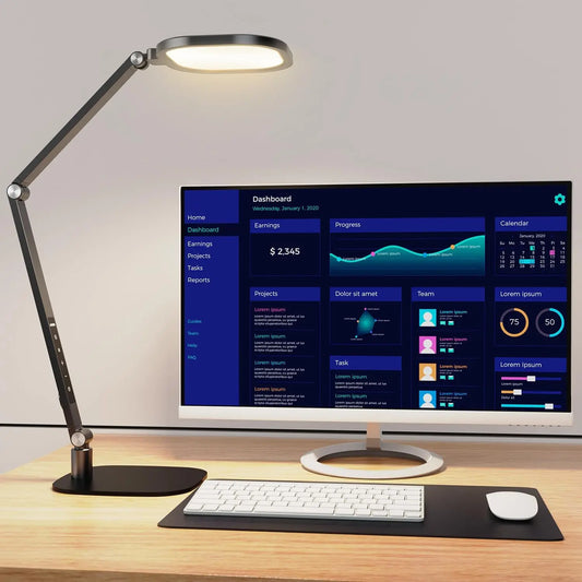 LED Desk Lamp for Home Office  Desk Light for Video Calls  3 Color Temperature 10 Brightness Computer Light  Dimmable Led Desk L