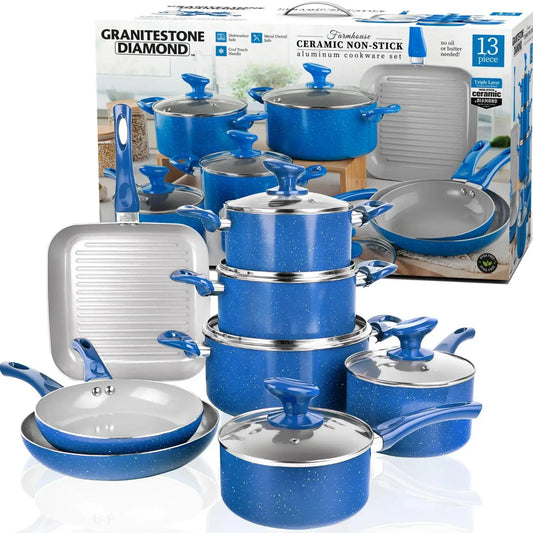 Nonstick Pots and Pans 13 Piece Set Kitchen Cookware
